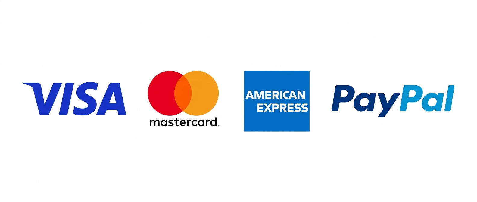 Métodos de pago: Visa, Mastercard, American Express y PayPal